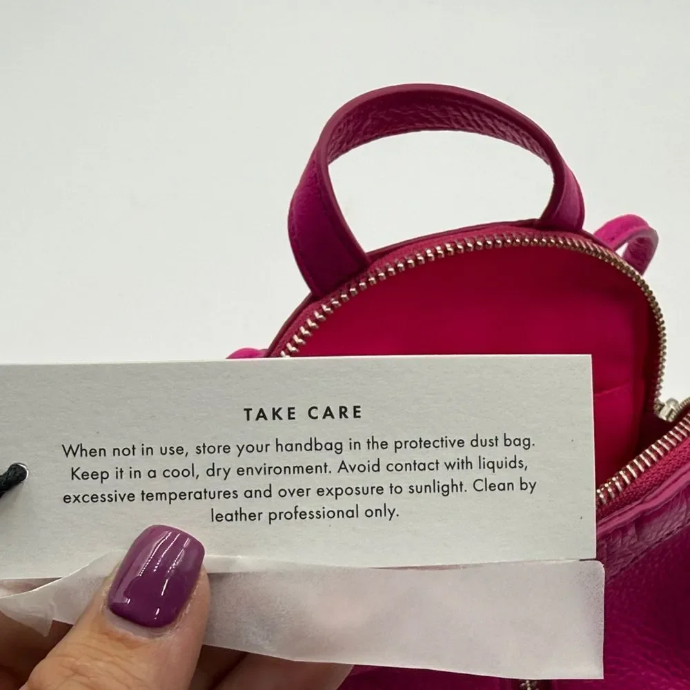 NWT- Rebecca Minkoff- Julian Mini Fuchsia Leather  Crossbody